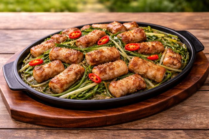 향긋하고 고소한 미나리삼겹살볶음