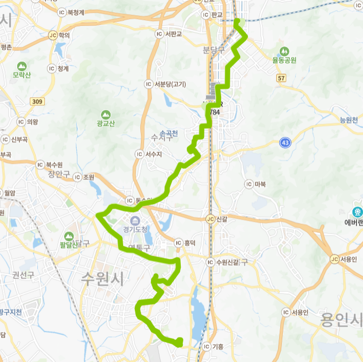성남-수원-용인-화성-720-1번-버스-노선-지도