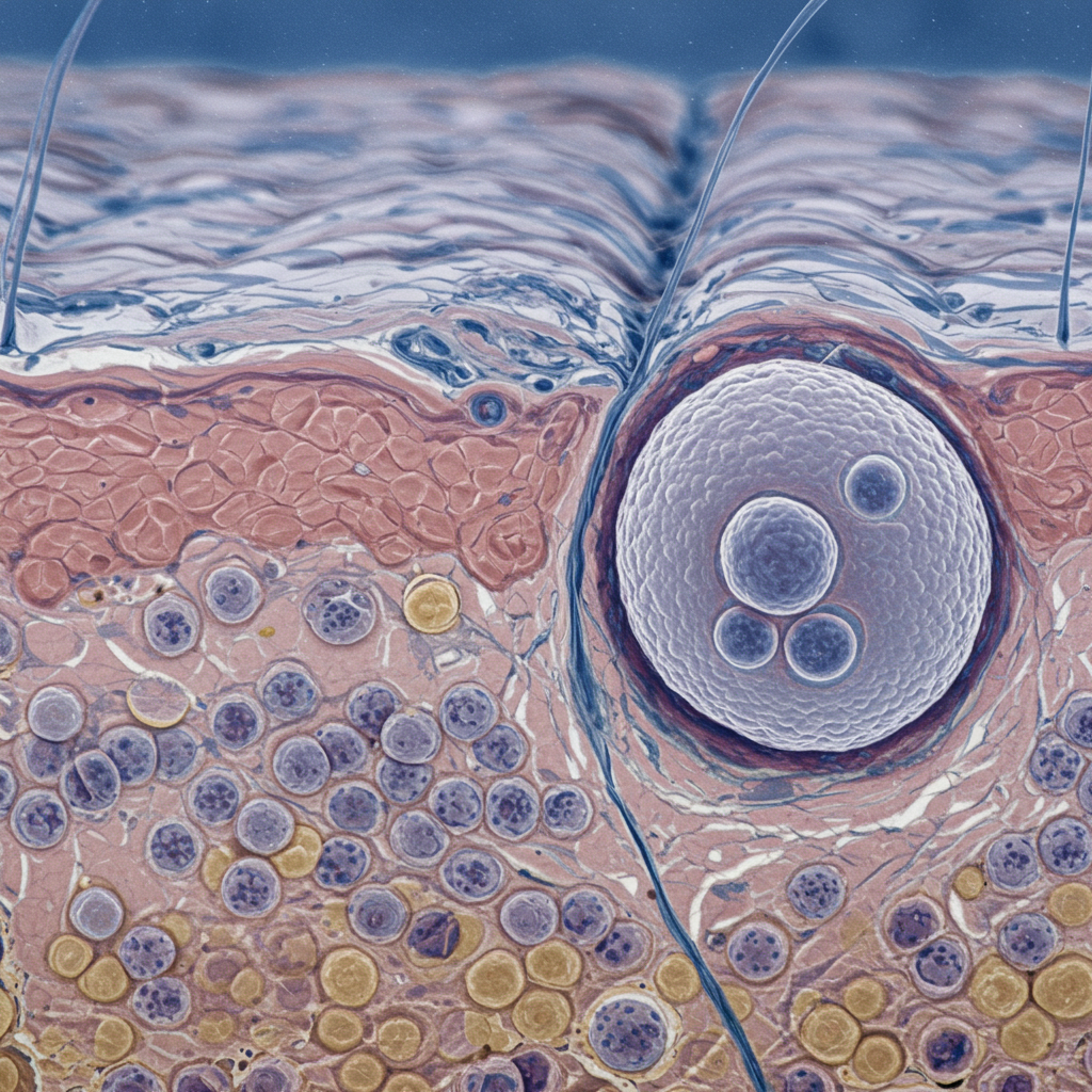 노화된 피부 표피와 각질형성세포 감소