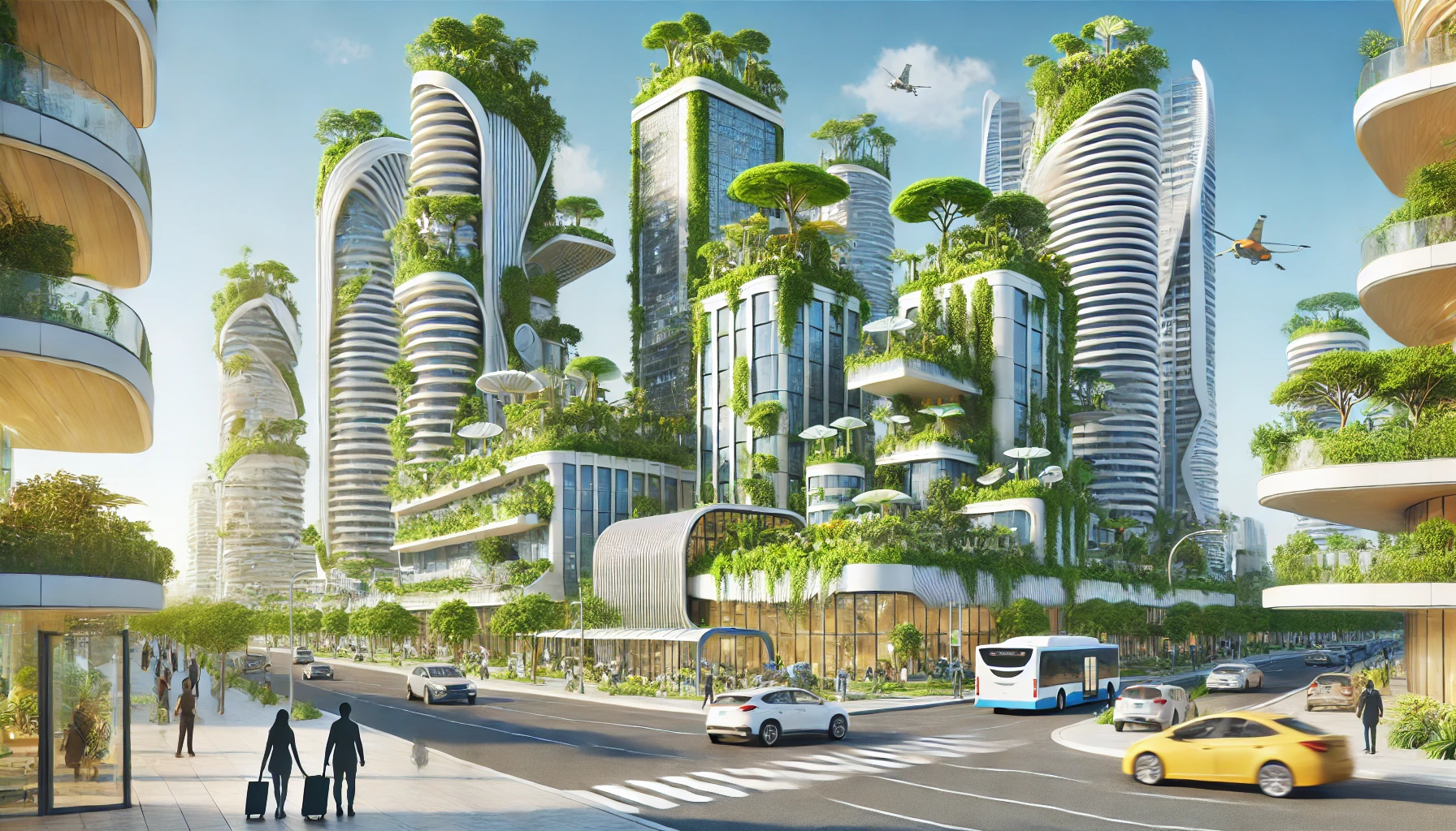 친환경 바이오 소재로 만들어진 미래 도시