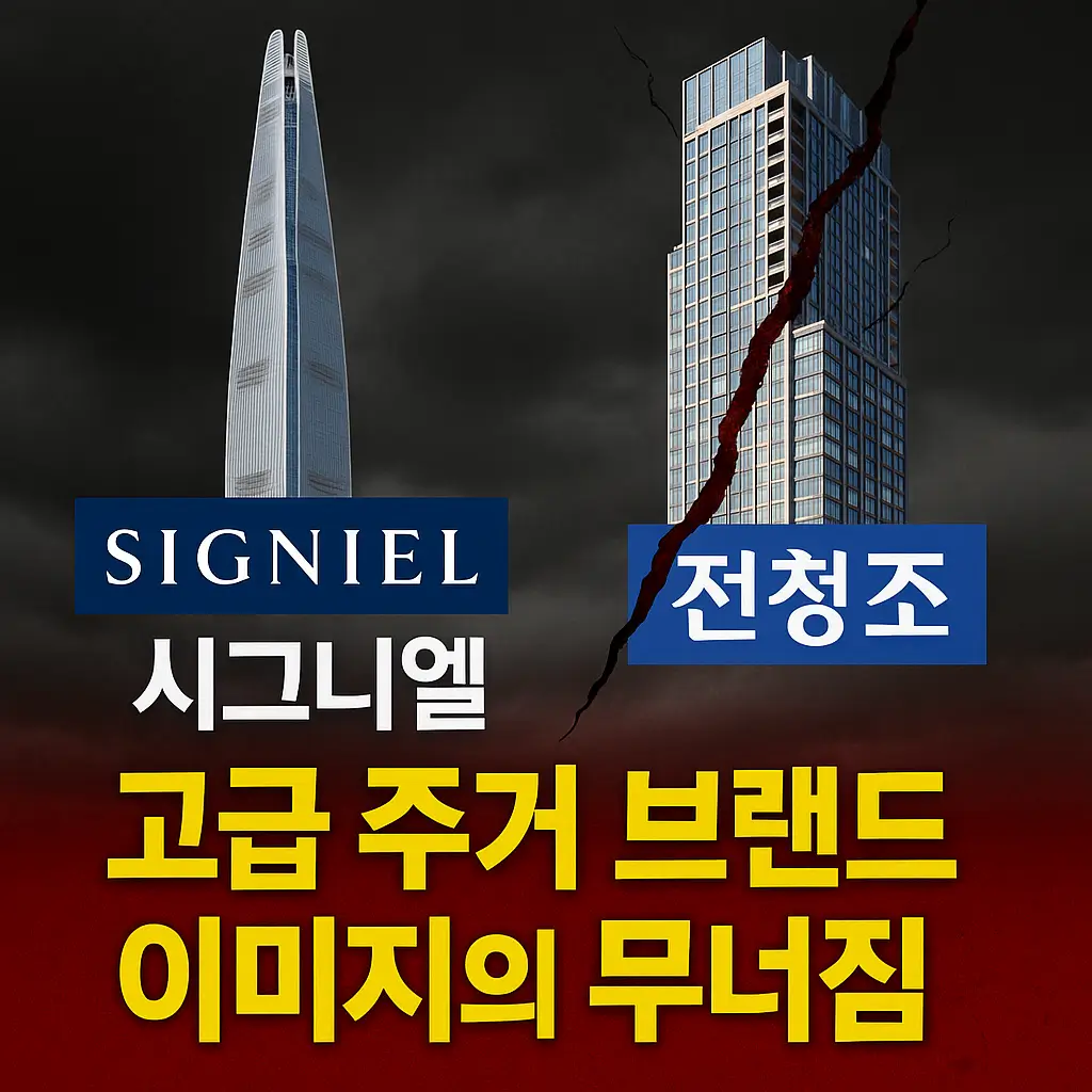 시그니엘 vs 전청조 고급 주거 브랜드 이미지의 무너짐
