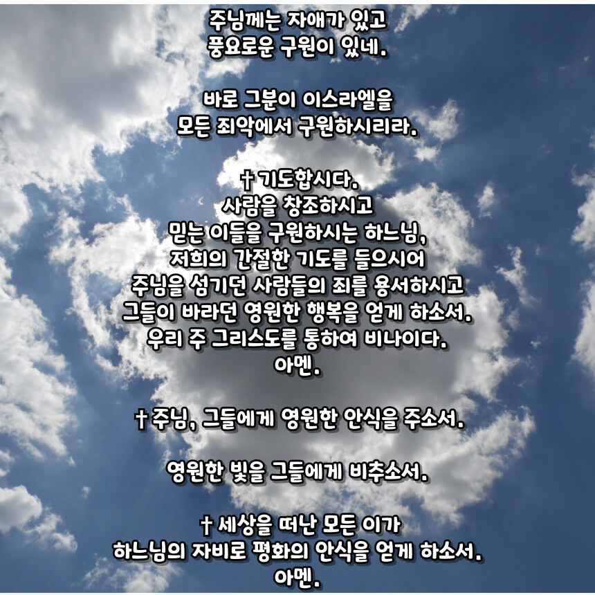 천주교 위령 성월 기도문_성월 기도