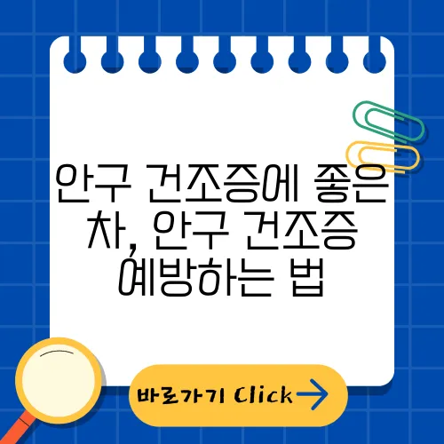 안구 건조증에 좋은 차, 안구 건조증 예방하는 법