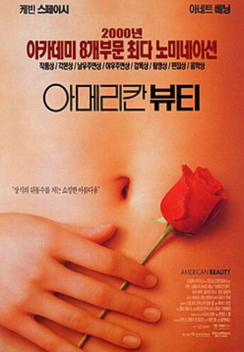 아메리칸 뷰티 포스터 - 2000년 아카데미 수상작, 케빈 스페이시와 아네트 베닝 주연의 심리 드라마