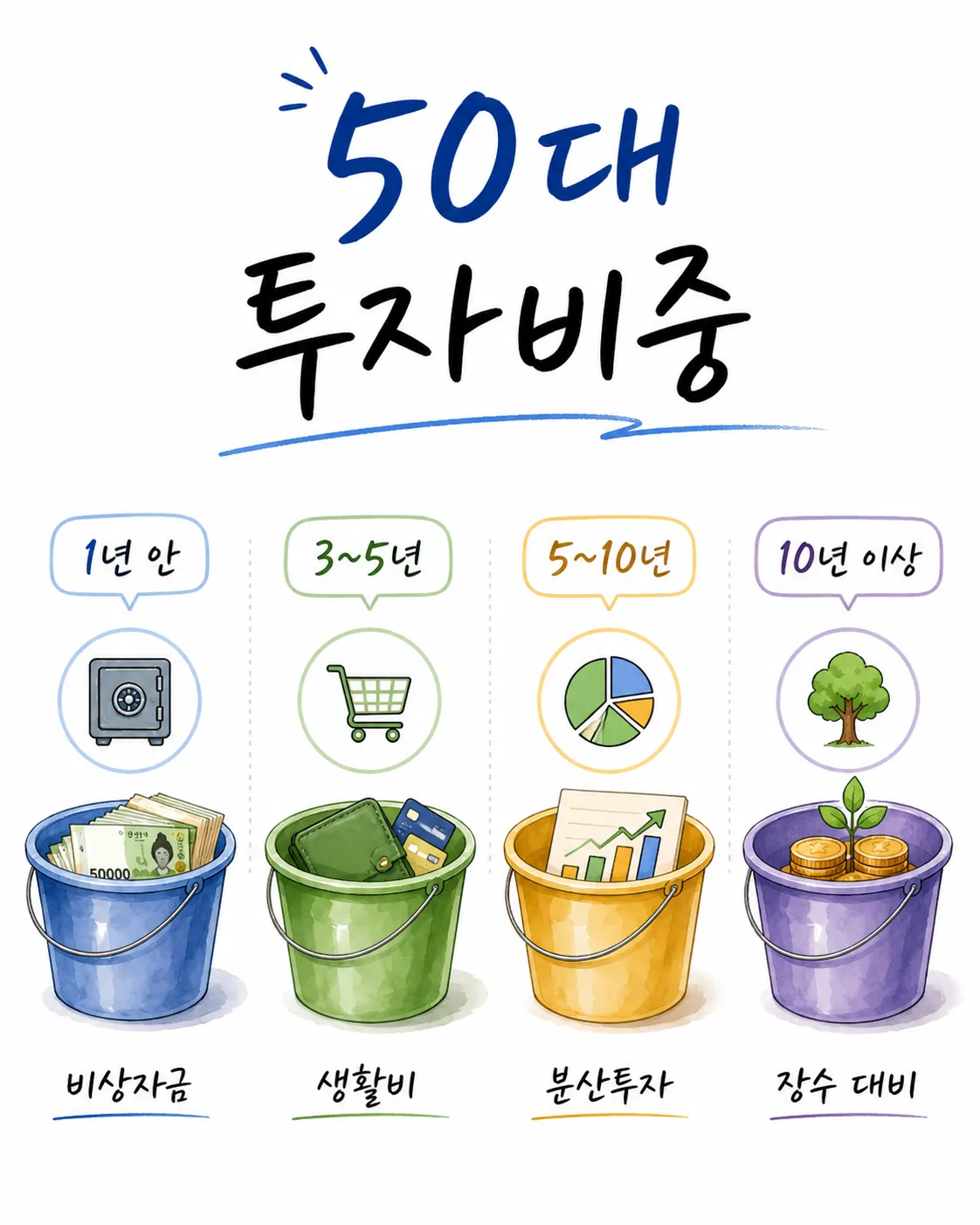 50대 투자비중 자금 바구니 구분