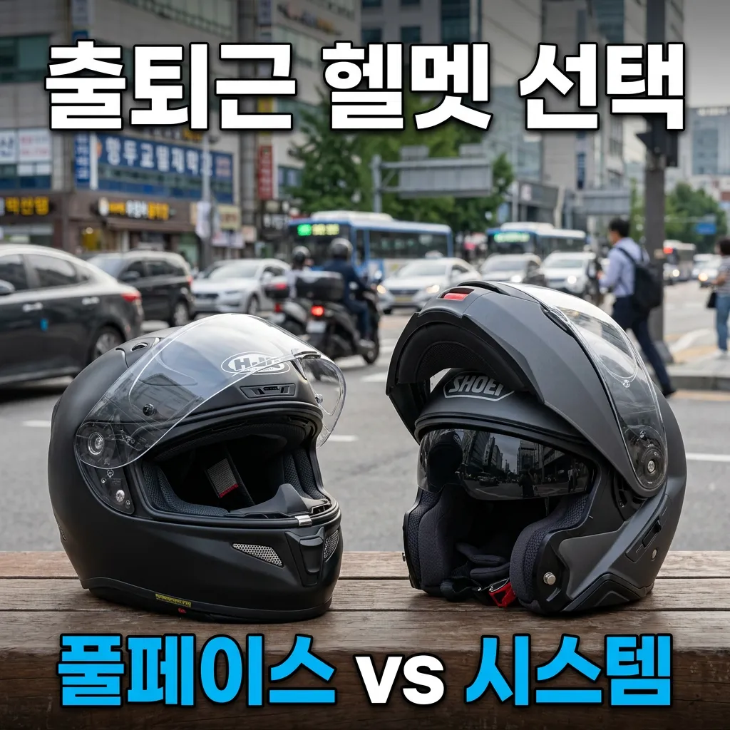 출퇴근 오토바이 헬멧, 풀페이스와 시스템 헬멧 뭐가 좋을까?