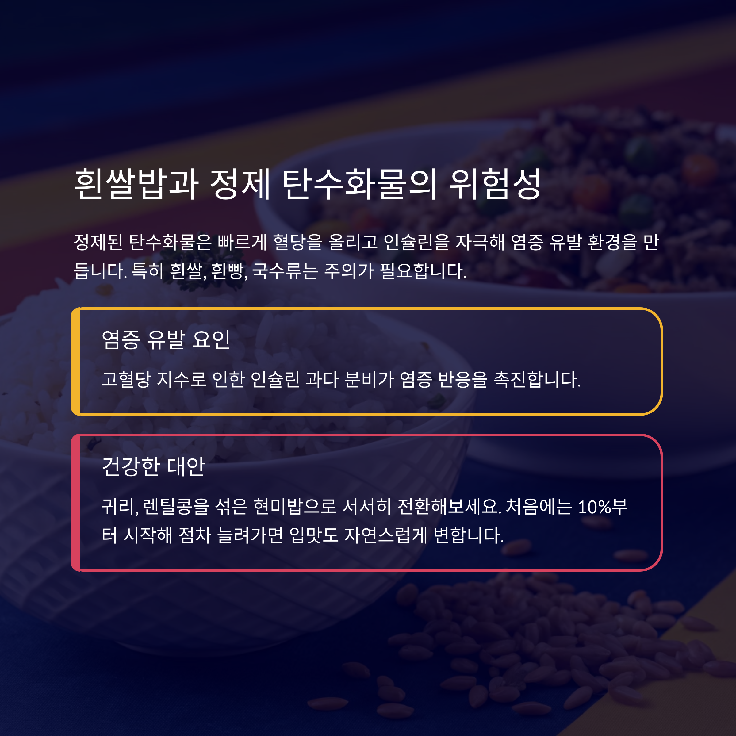 흰쌀 정제탄수 위험