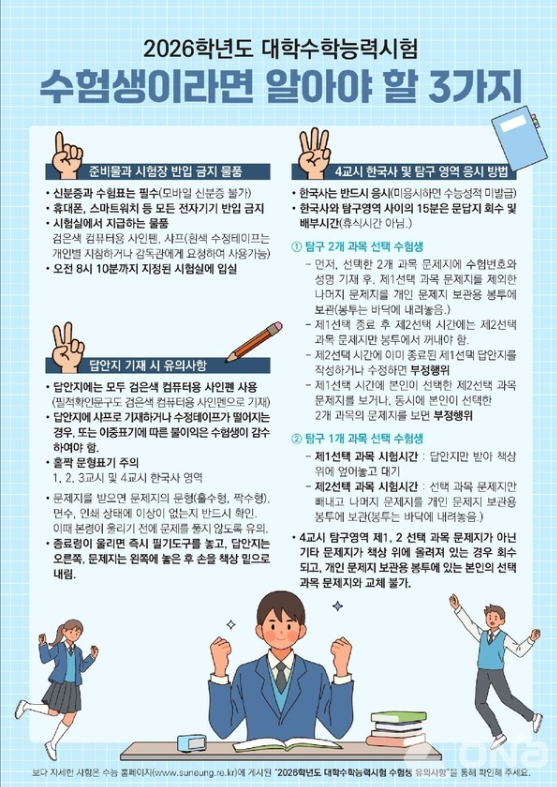 2026수능 필수준비 체크리스트 ❘ 전자기기&middot;시계&middot;탐구영역 실수 방지법