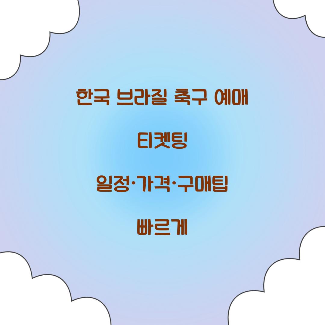 한국 브라질 축구 예매 티켓팅