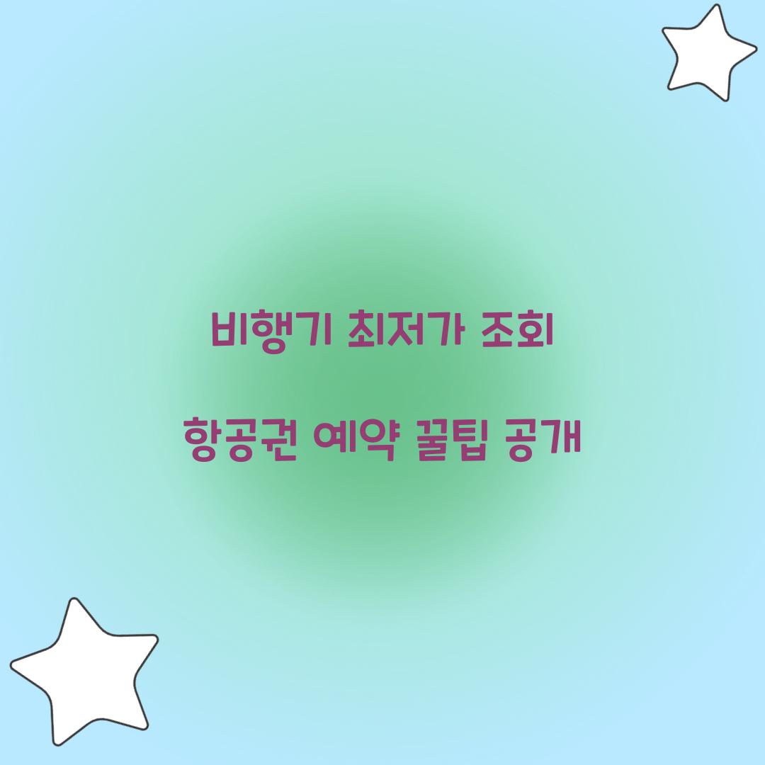 비행기 최저가 조회