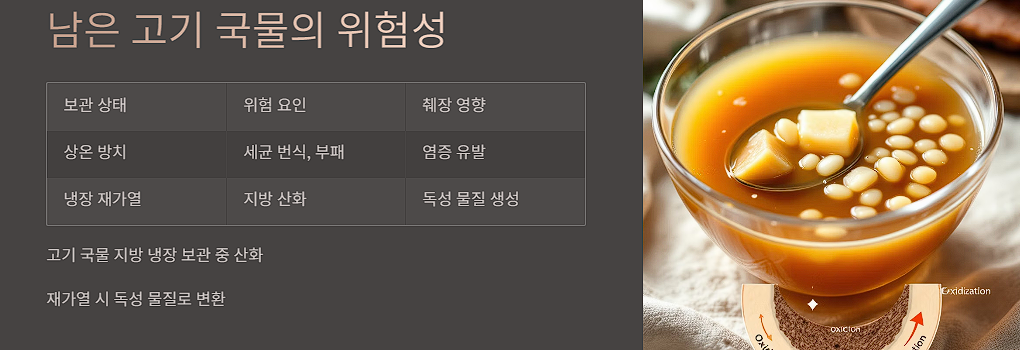 남은 고기 국물, 다시 끓이면 독이 된다