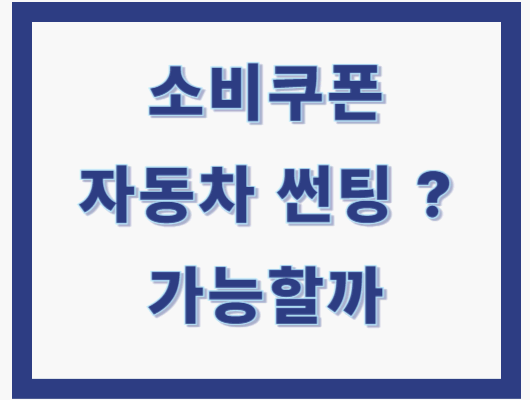 소비쿠폰 자동차 썬팅