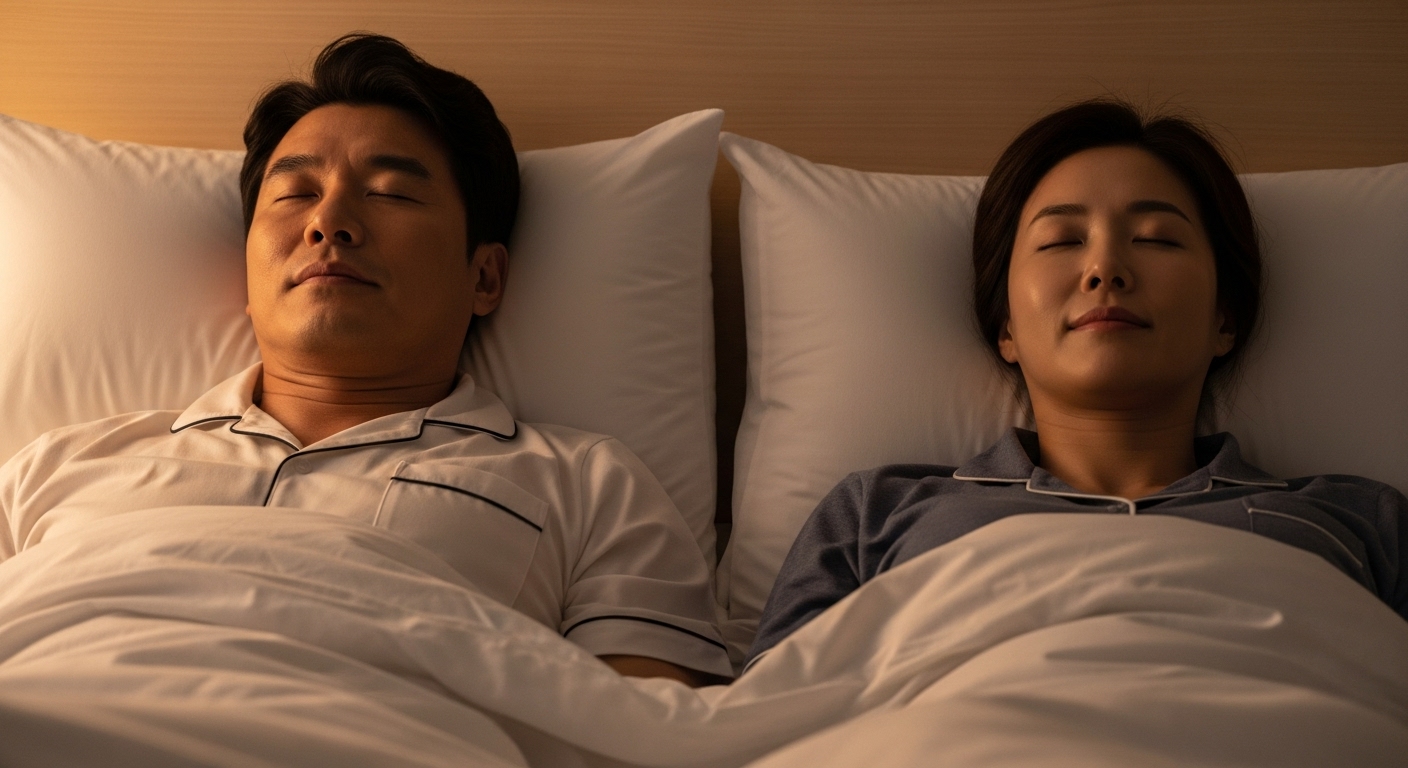 잠자기전 명상하는 부부