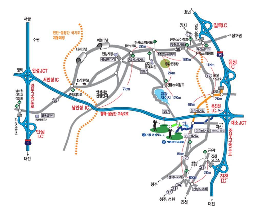 천룡CC 가는 길