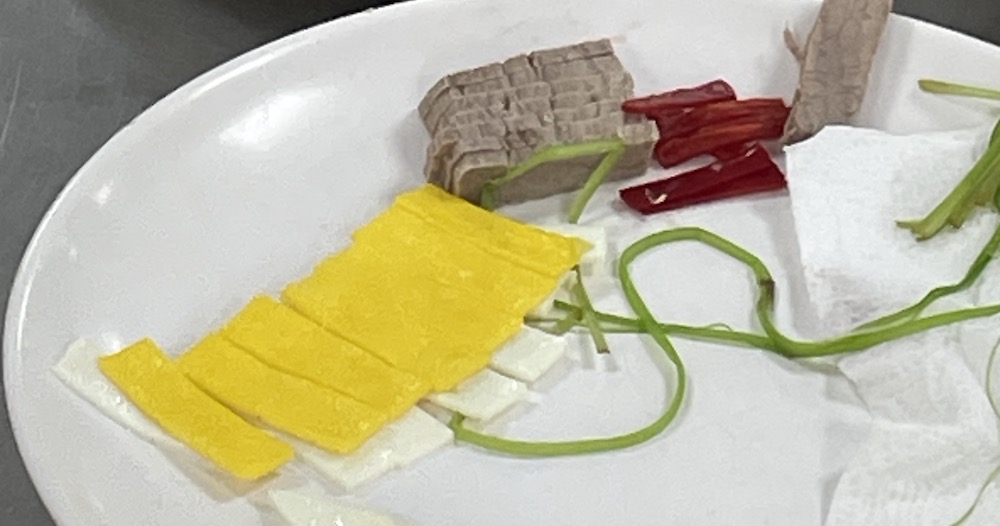 한식조리기능사 실기시험 준비 - 미나리강회 - 재료 재단하여 준비