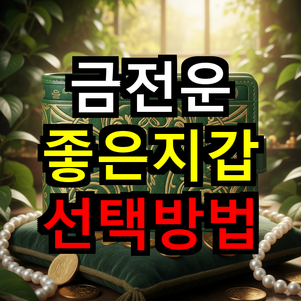 금전운 좋은 지갑 선택