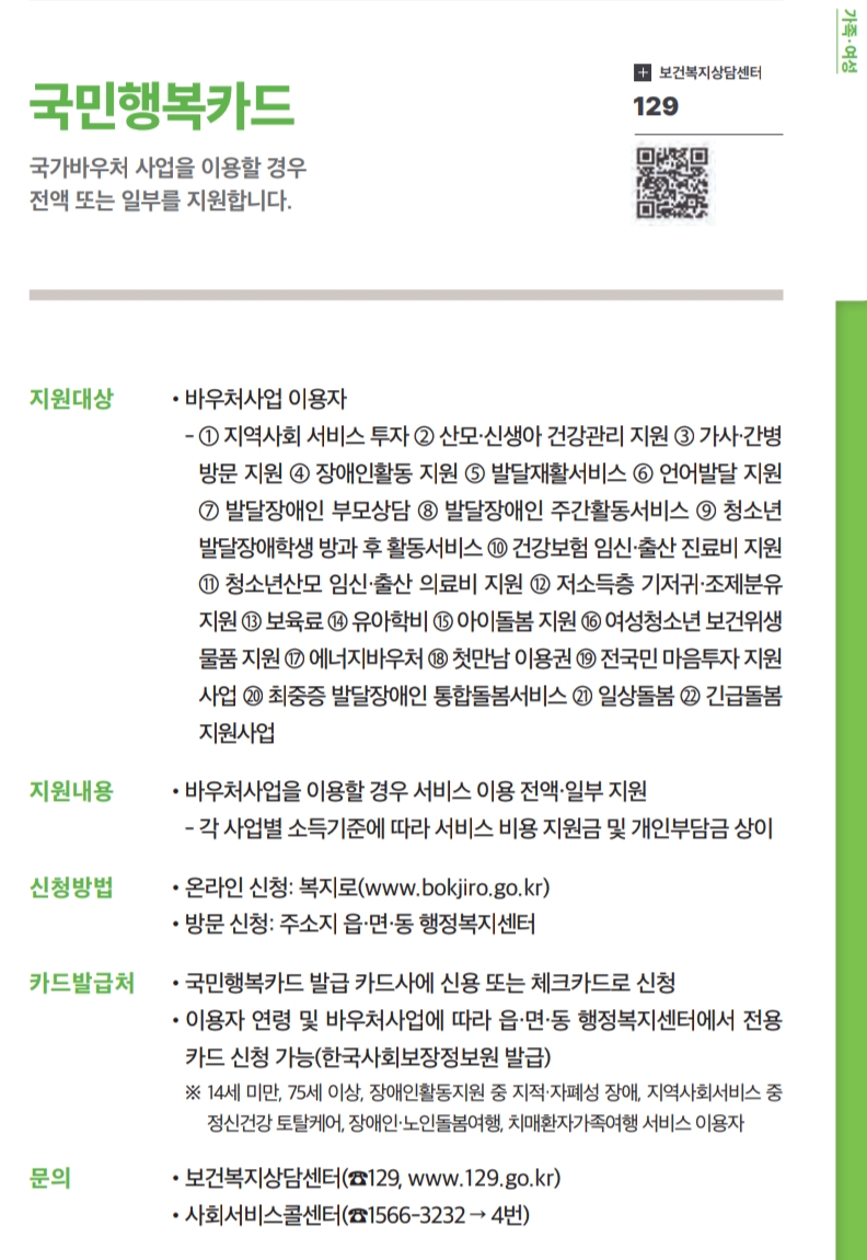 국민행복카드 정부 안내문