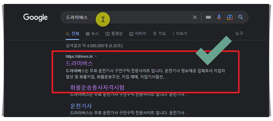 드라이버스 사이트 접속