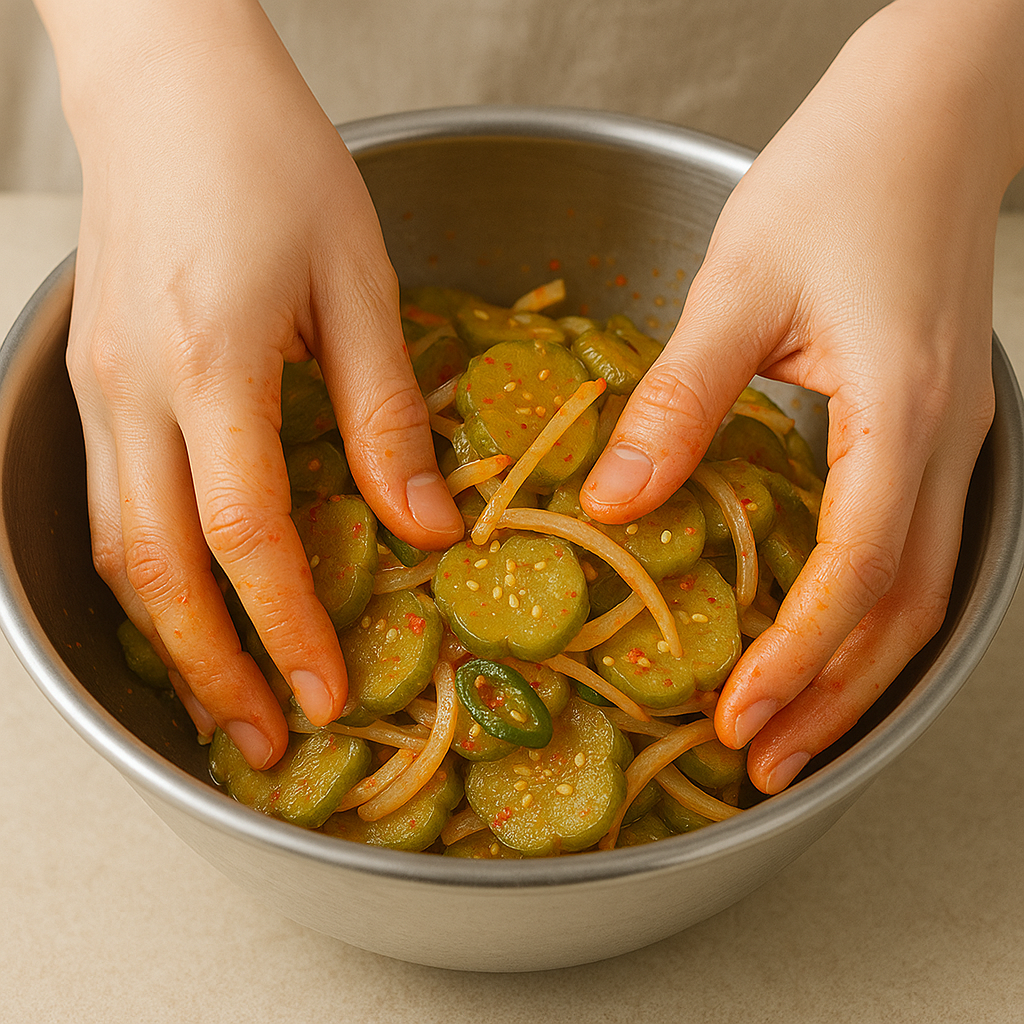 오이지 무침을 만드는 과정 사진