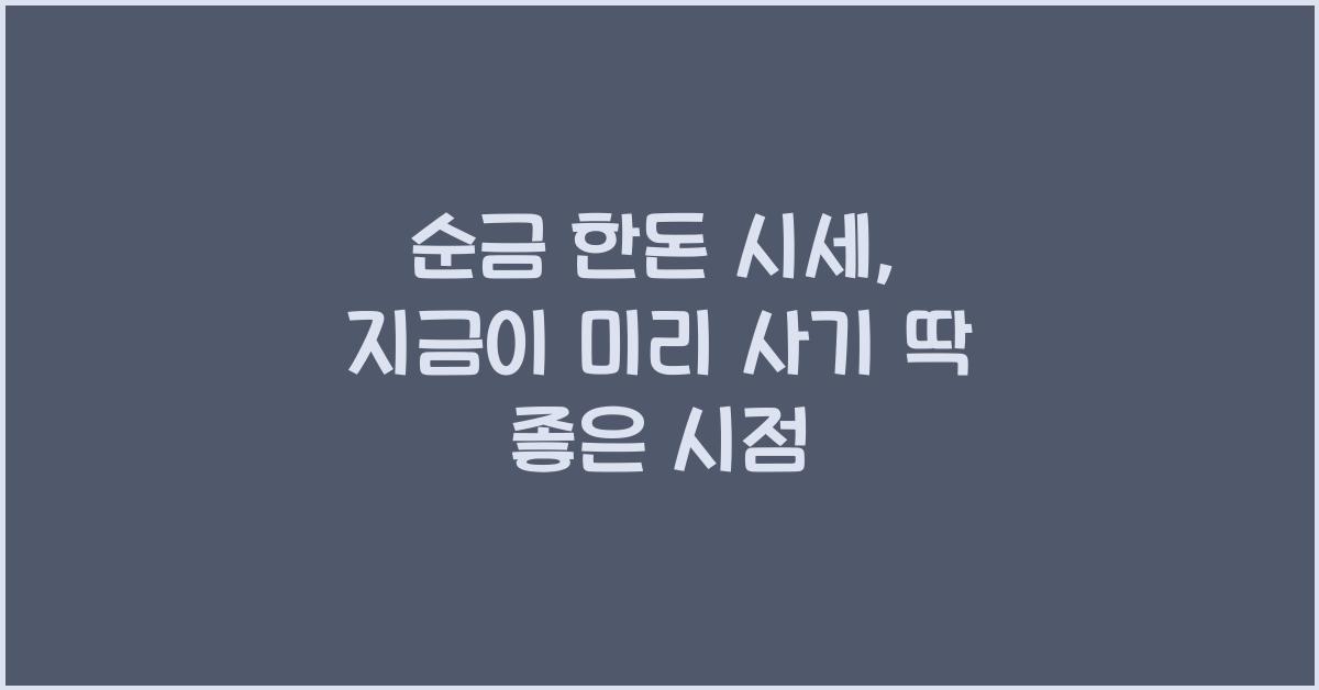 순금 한돈 시세