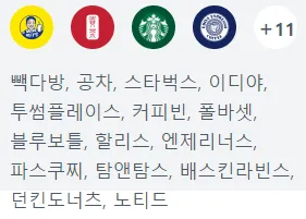 카페/디저트 업종 제휴처 목록