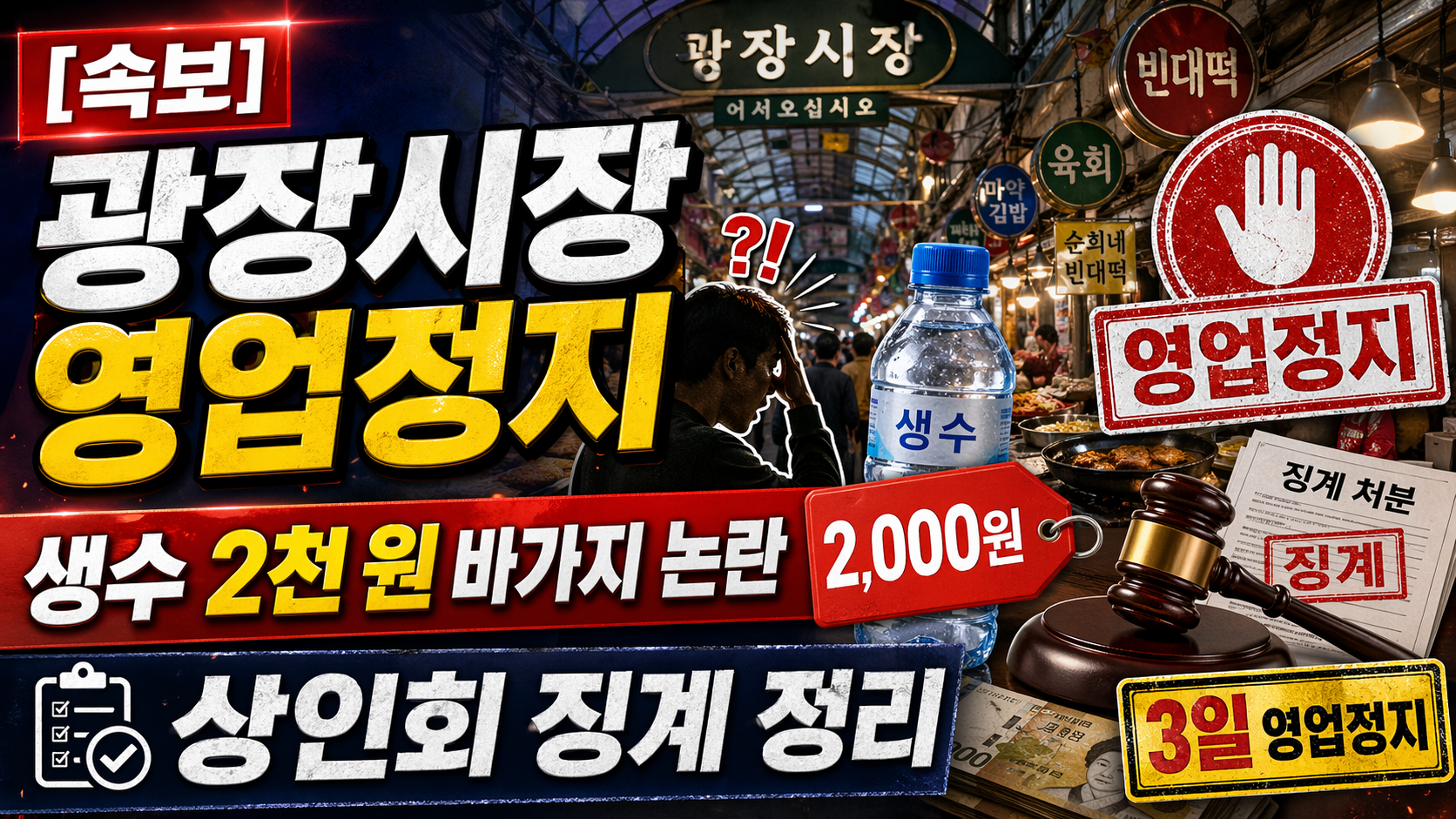 광장시장 영업정지|생수 2천 원 바가지 논란·상인회 징계 정리
