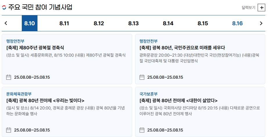 광복80주년기념행사