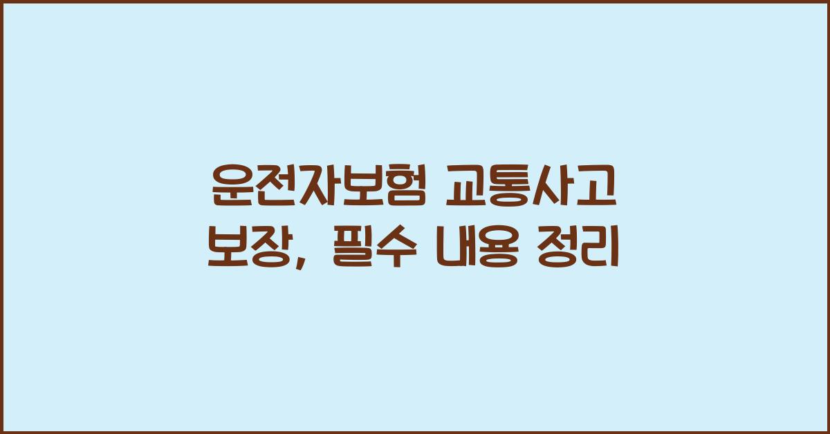 운전자보험 교통사고 보장