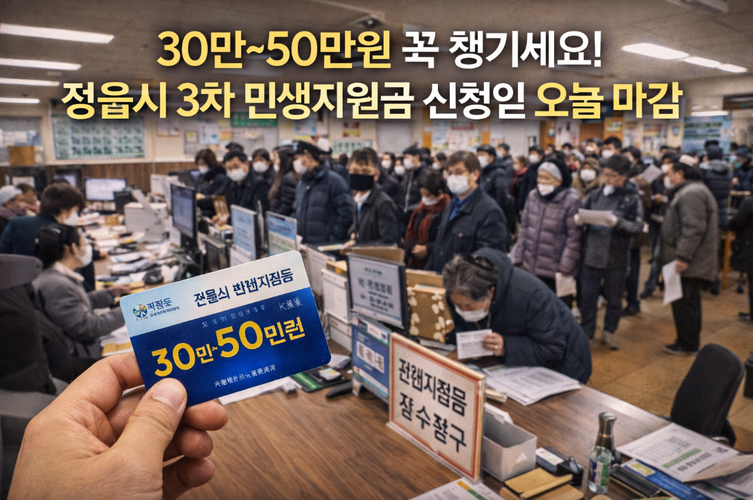 정읍시 3차 민생지원금 50만원, 오늘 마감 전 꼭 신청하세요!