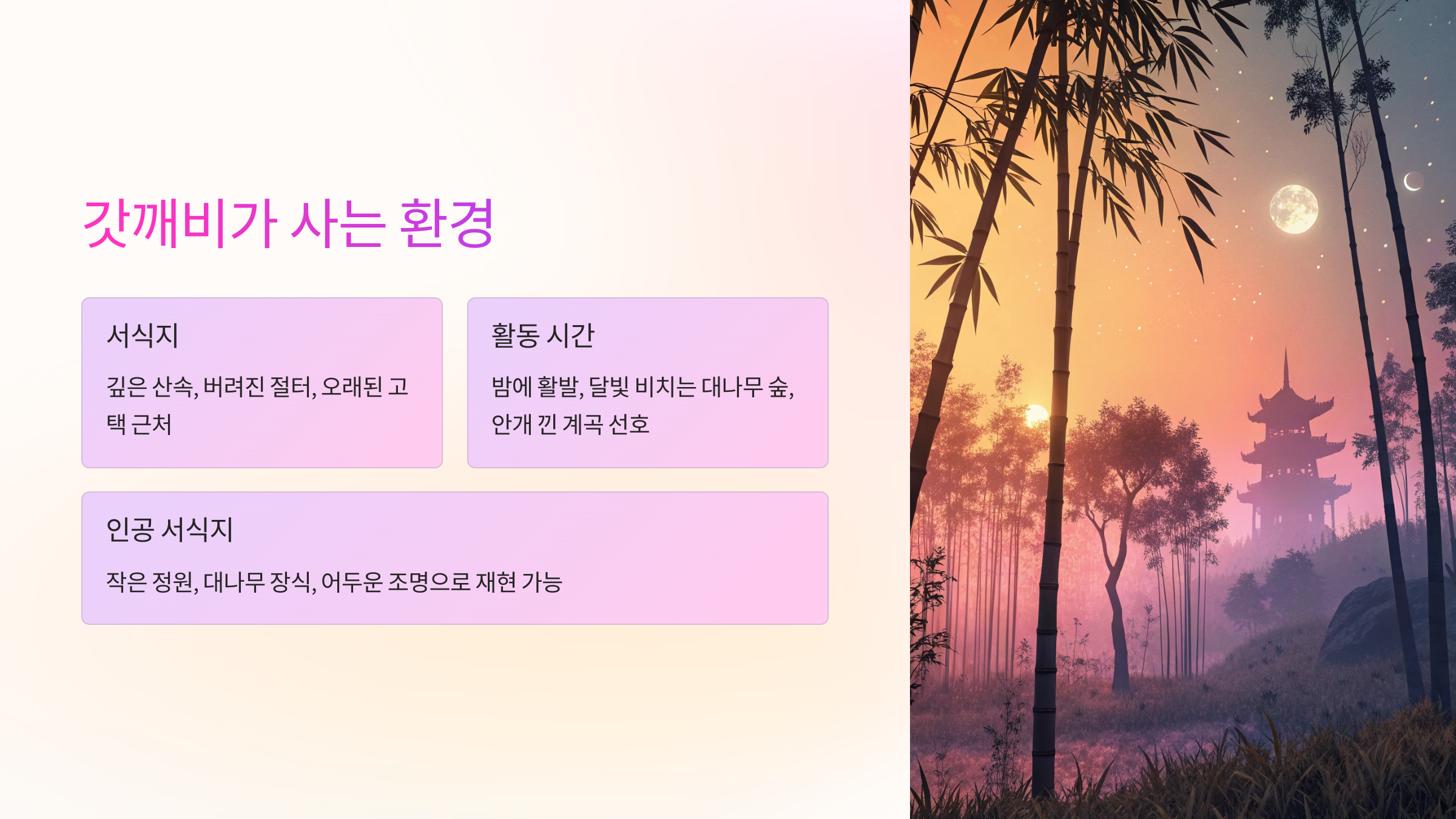 🌲 갓깨비가 사는 환경