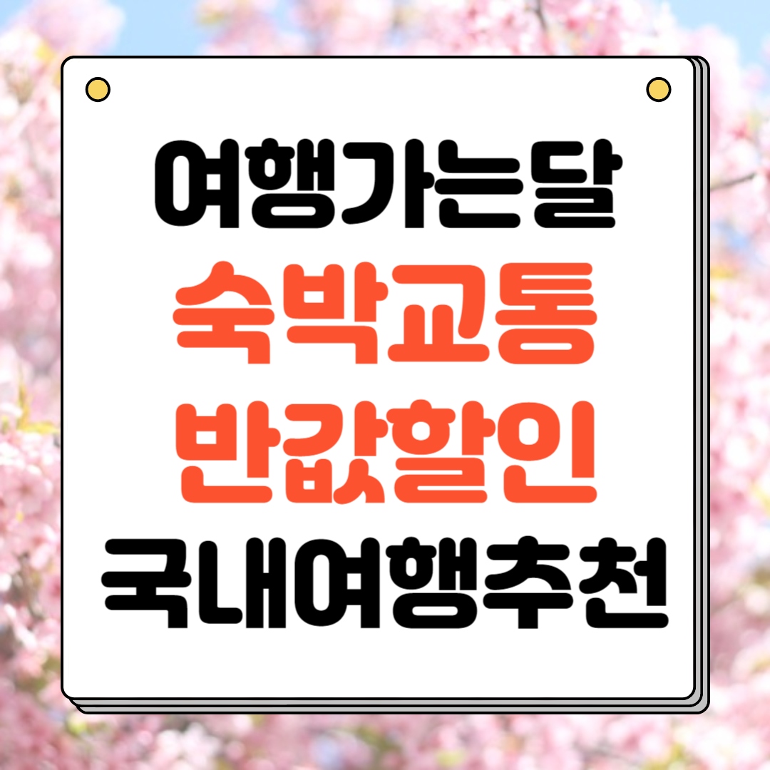 2024 여행가는 달 숙박 교통 반값 할인 국내 여행지 추천