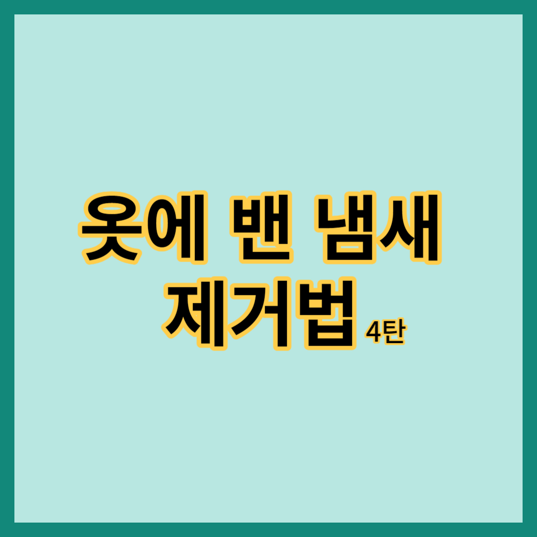 옷에 밴 냄새 제거법