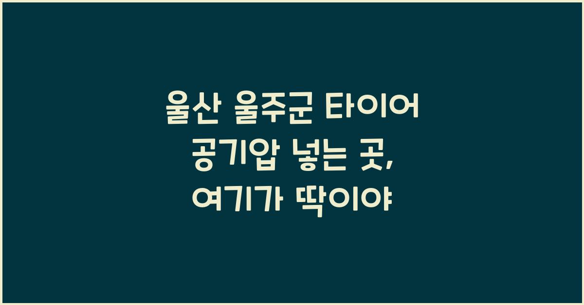울산 울주군 타이어 공기압 넣는 곳