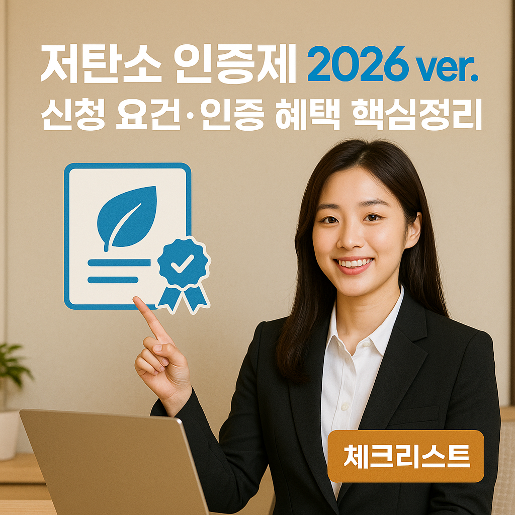 저탄소 인증제 2026 ver. ｜ 신청 요건&middot;인증 혜택 핵심정리