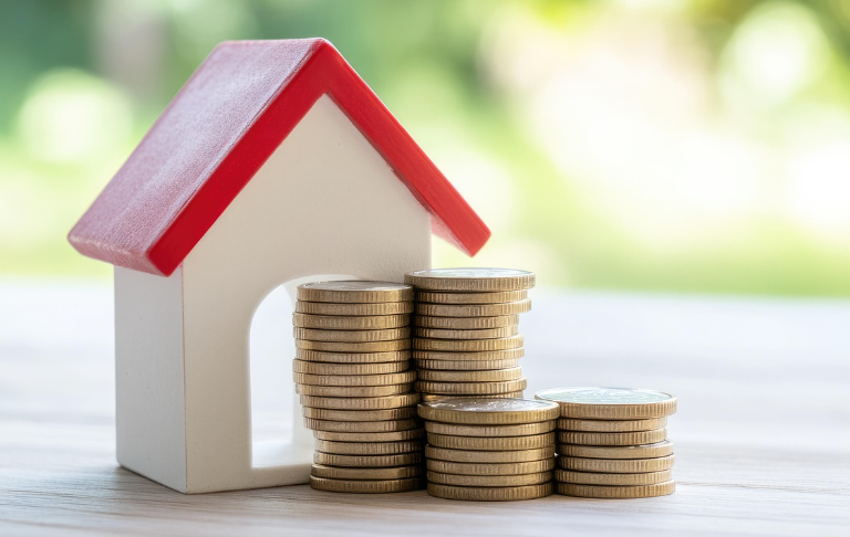 투자할 동전이 쌓여있는 그림