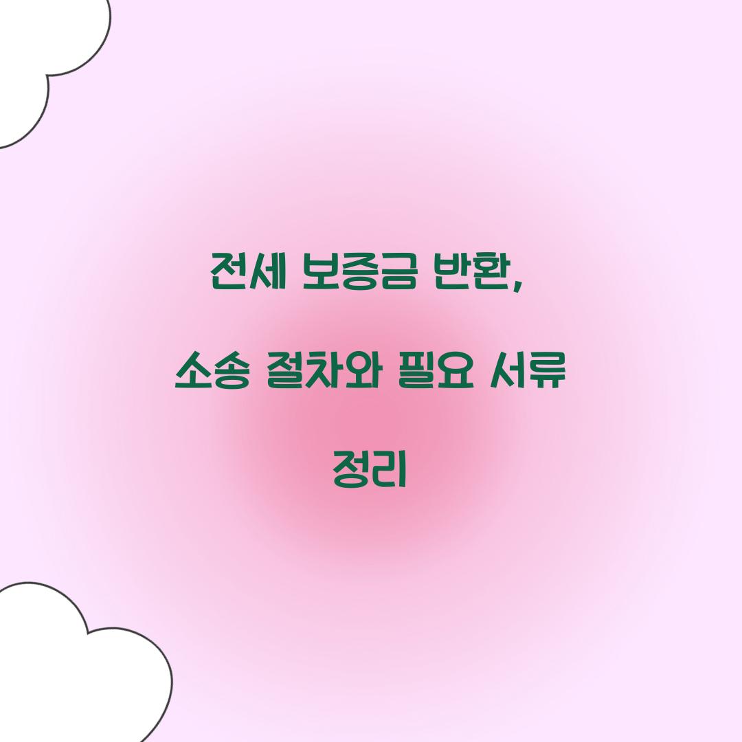 전세 보증금 반환