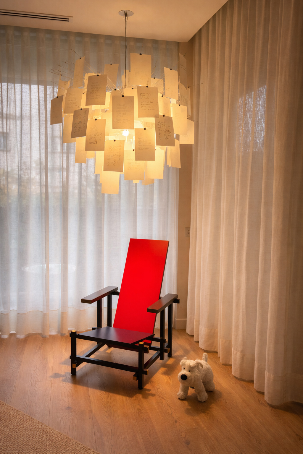 지속 가능한 휴식을 돕는 친환경 조명으로 추억이 쌓인 메모지를 활용한 업사이클링 조명 인테리어 이미지