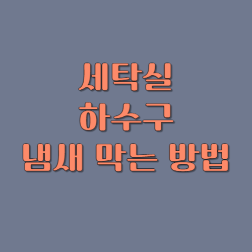 세탁실 하수구 냄새 막는 방법