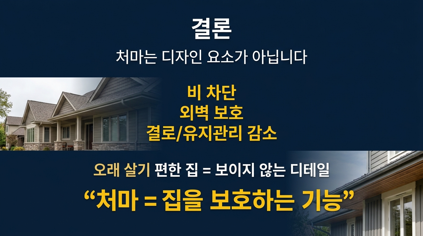 결로은 처마는 집을 보호하는 기능이다.