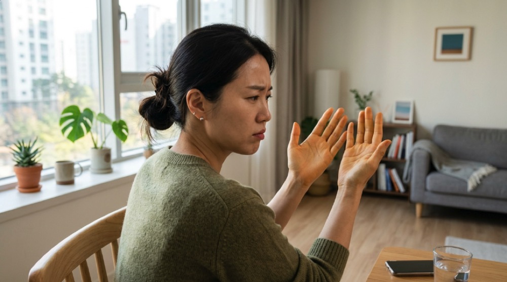 손바닥 노란 변화