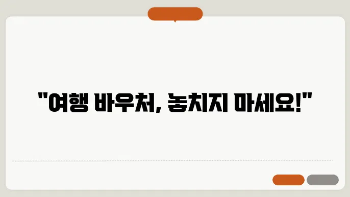 여행 바우처의 제한 사항