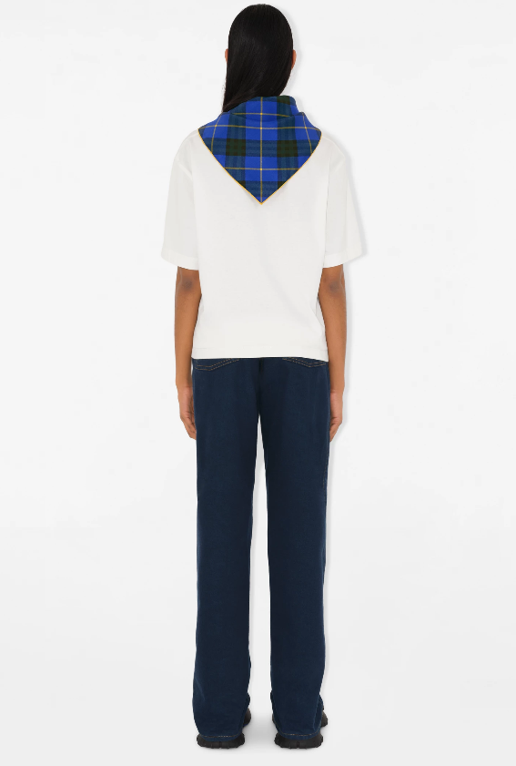 버버리 스카프 - 체크 실크 스카프