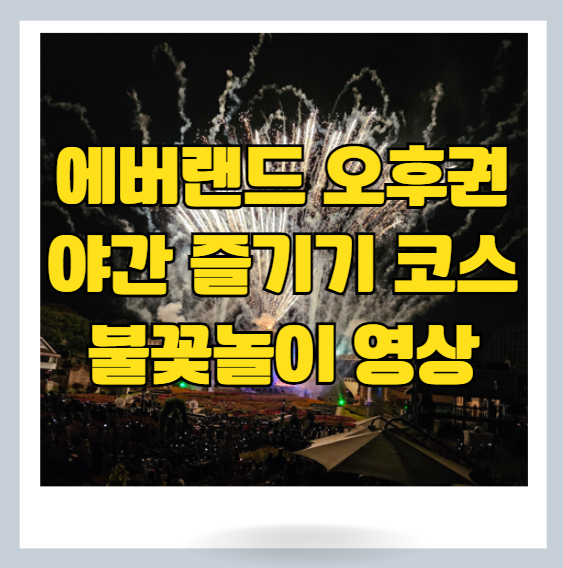에버랜드 오후권 야간 즐기기 불꽃놀이 영상
