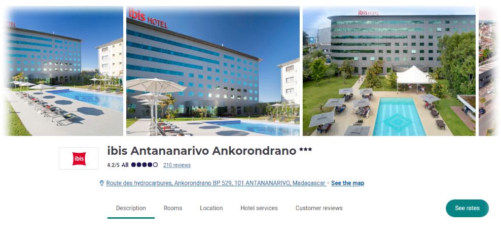 마다가스카르(Madagascar) 여행 수도 안타나나리보(Antananarivo)의 ibis Antananarivo Ankorondrano (이비스 안타나나리보 안코론드라노 호텔) 둘러보기 (홈페이지)
