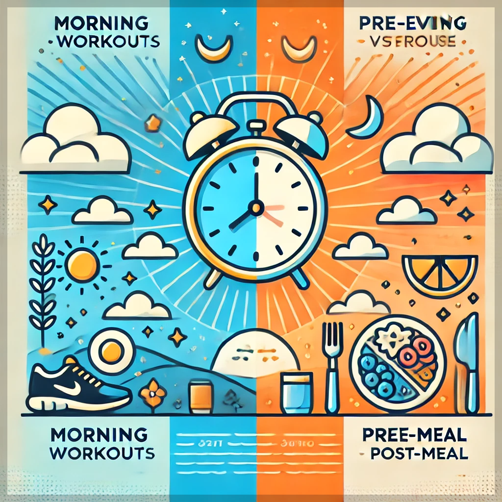 식전 식후, 아침 저녁 운동 효과 비교