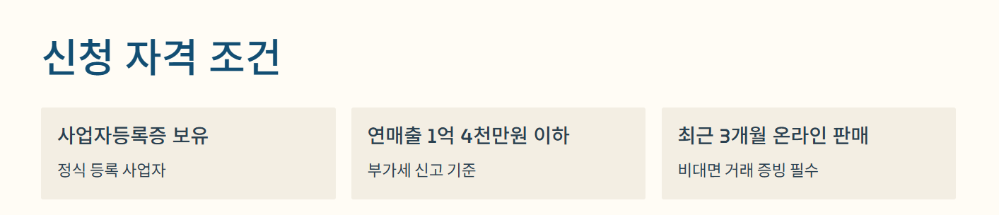 2025 소상공인 택배비&middot;배달비 지원 신청 방법