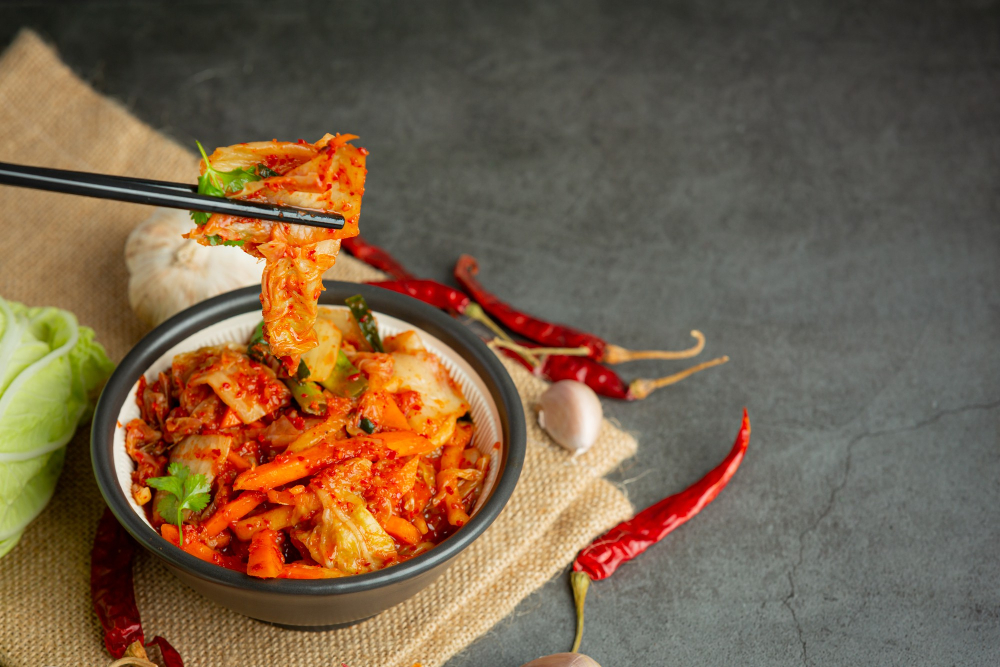 김치에는 락토바실러스가 풍부해서 기분을 좋게 한다.