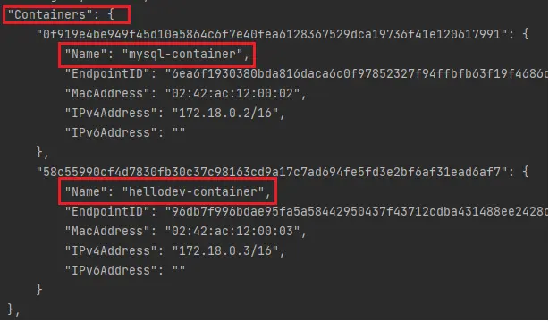 도커 네트워크 목록