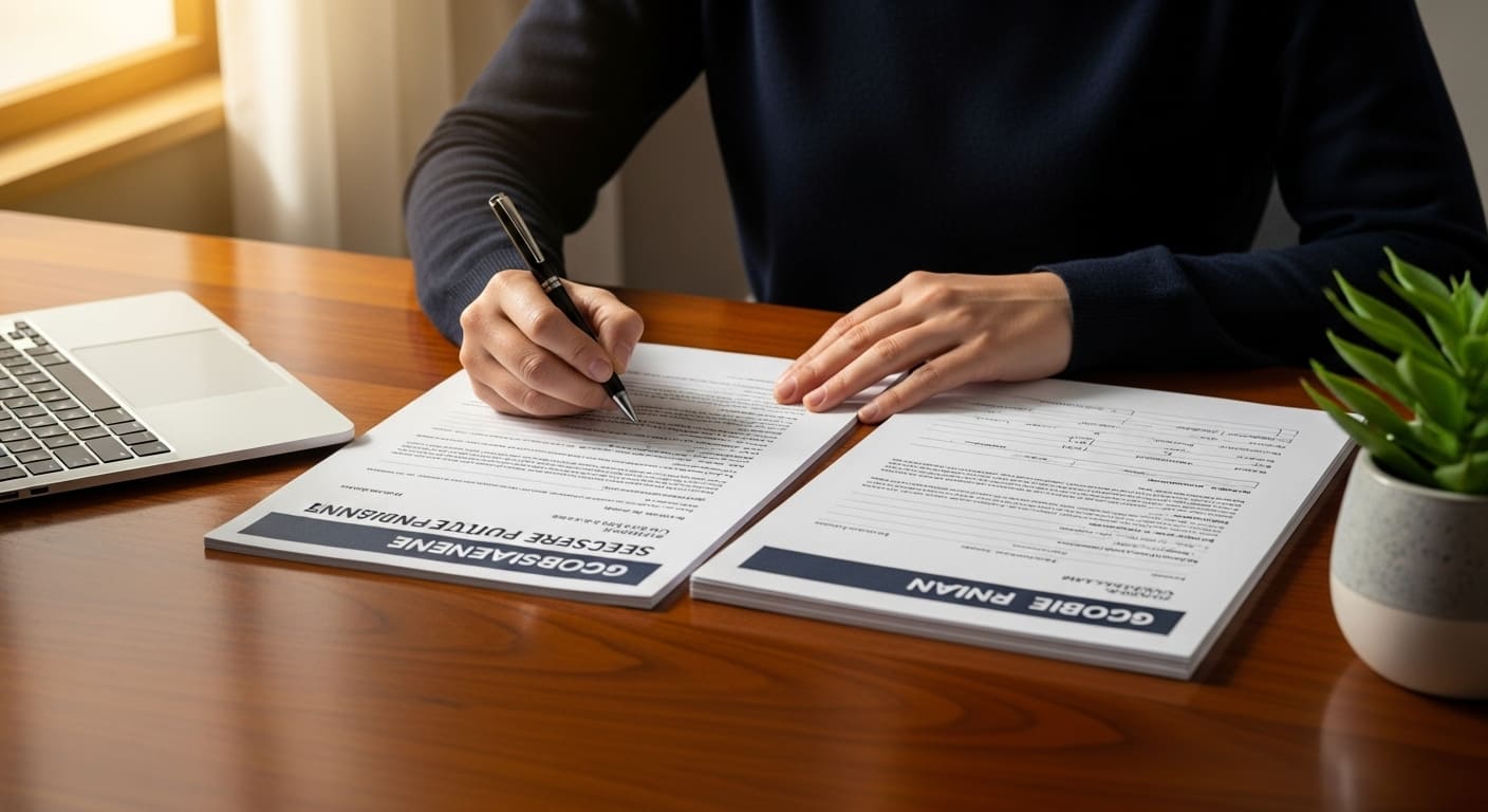 연금 전환을 위한 신청서 작성 모습