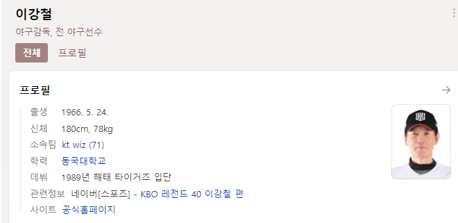이강철 야구 감독